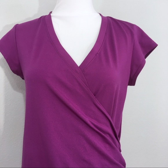 Athleta Nectar Faux Wrap Dress Purple Small Tall - Picture 4 of 15